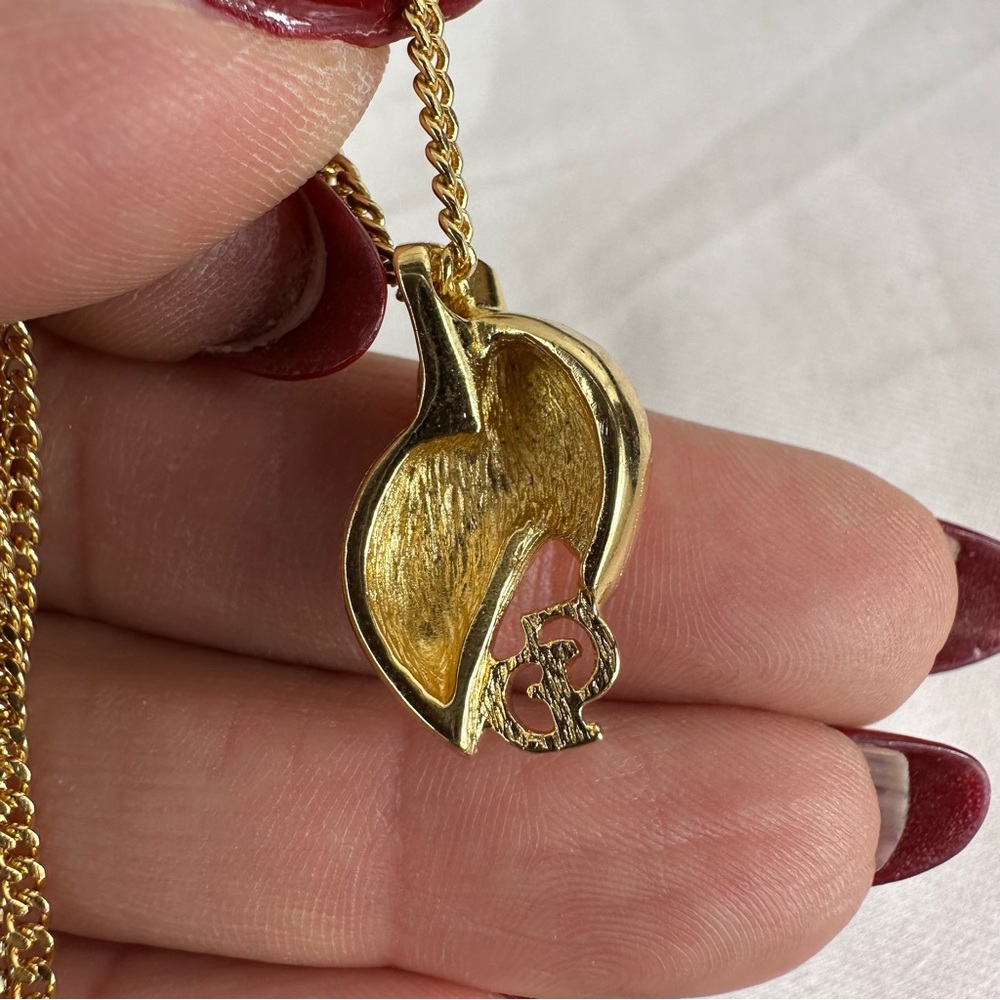 NE10 Christian Dior leaf CD logo necklace - Picture 3 of 7